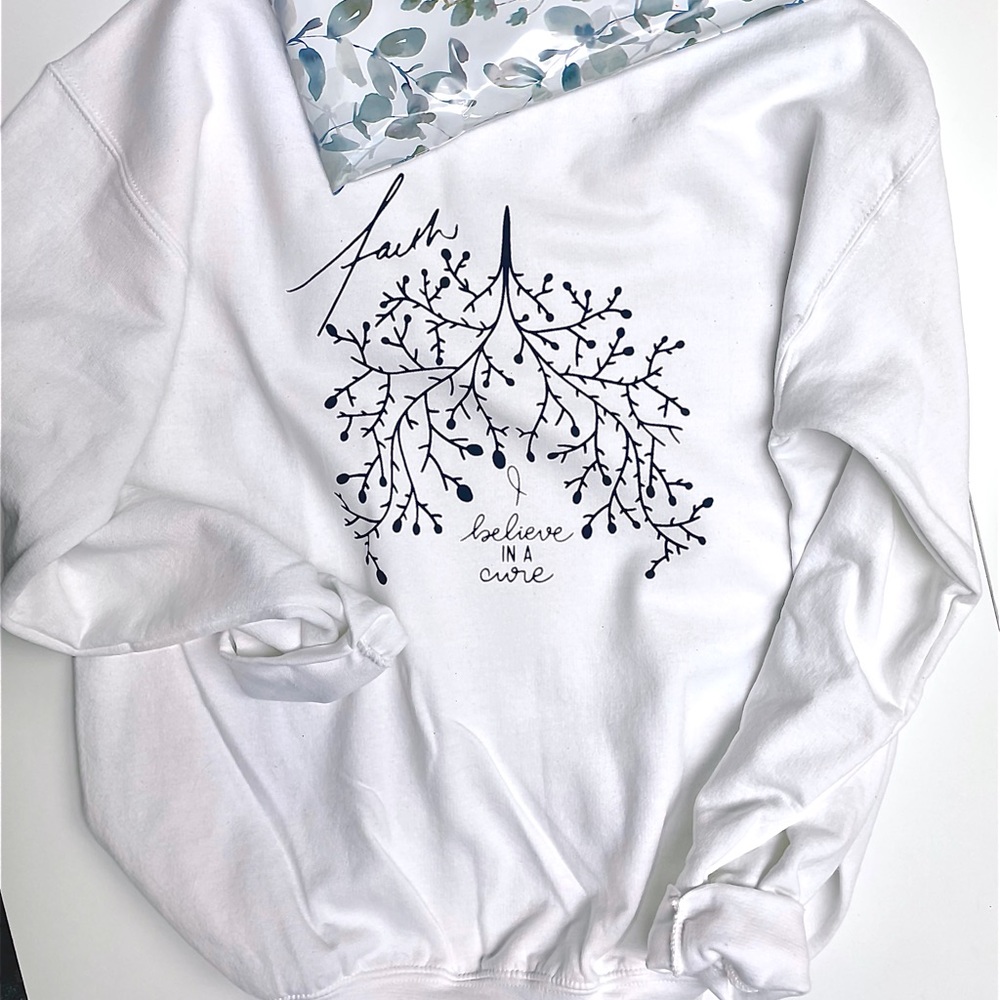 Custom made Lung Cancer Awareness Sweater. Size M. Meaningful gift